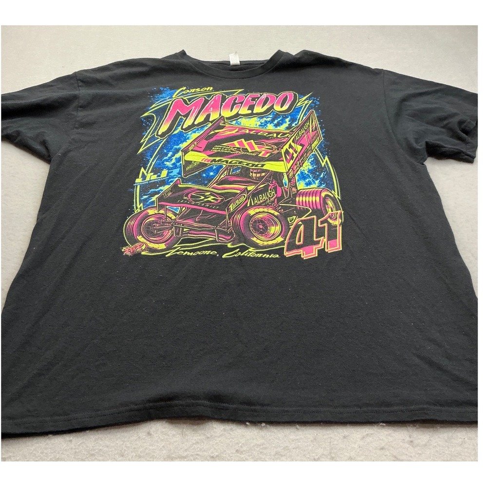 Carson‎ Macedo Jason Johnson Racing JJR #41 Sprint Car T-Shirt 2XL Neon Graphic